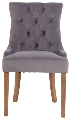 Chaise de salle à manger matelassée en velours Gris