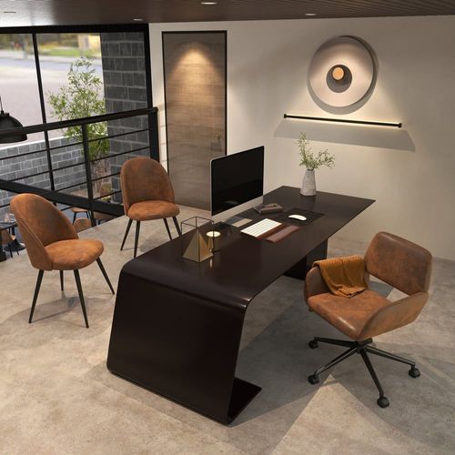 Fauteuil Lounge En Suédine Marron Vintage Avec Pieds Noirs