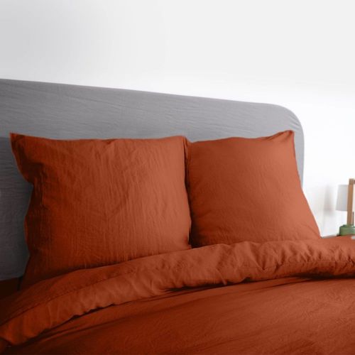 Parure De Lit Microfibre Terracotta 260 X 240cm