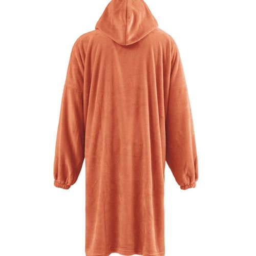 Poncho Polaire À Capuche Doux & Chaud Corail Taille Unique
