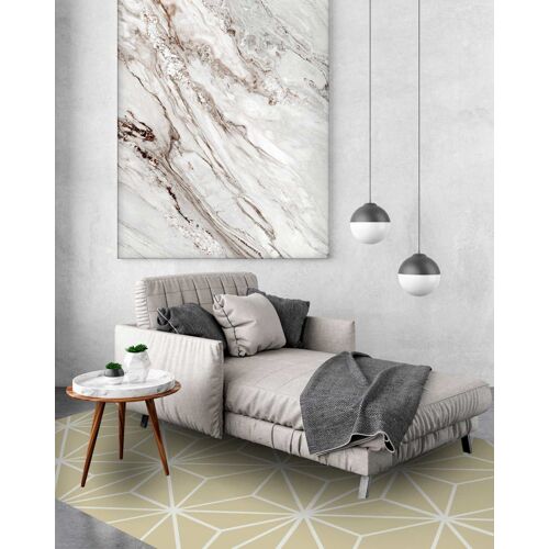 Tapis Vinyle Lignes D'étoiles Vert Pastel 200x200cm