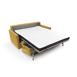 Canapé Lit Convertible En Tissu Imperméable 156 Cm Jaune