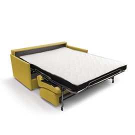 Canapé Lit Convertible En Tissu Imperméable 149 Cm Jaune