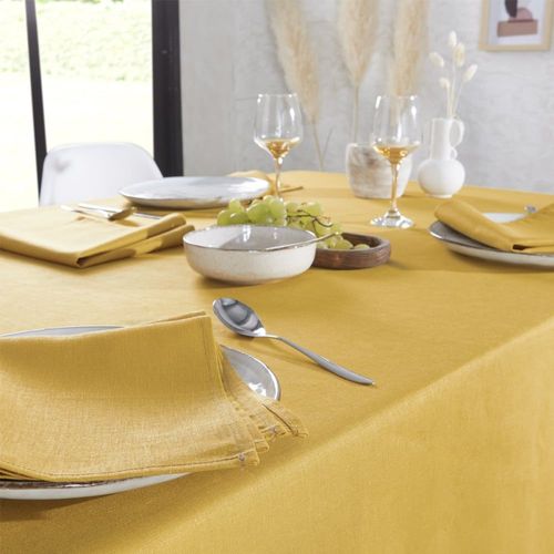 Serviette De Table Unie En Polylin, Safran 45 X 45