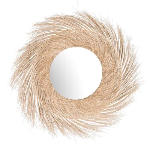 Miroir rond en fibre de coco D110