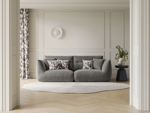 Canapé modulable 3 places en chenille gris foncé