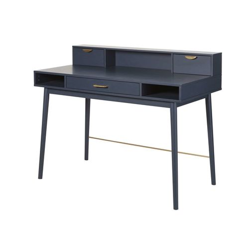 Bureau Vintage 3 Tiroirs Bleu Foncé