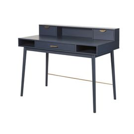 Bureau Vintage 3 Tiroirs Bleu Foncé