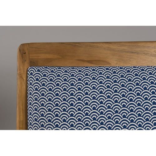 Fauteuil En Teck Tissu Bleu