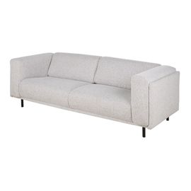 Canapé 3 Places En Textile Tramé Gris Clair Chiné