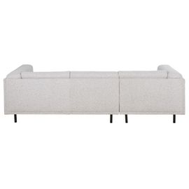 Canapé D'angle Gauche 4/5 Places En Textile Tramé Gris Clair Chiné