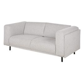Canapé 2 Places En Textile Tramé Gris Clair Chiné