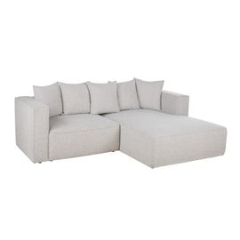 Canapé D'angle Droit Convertible 3/4 Places Gris Clair Chiné