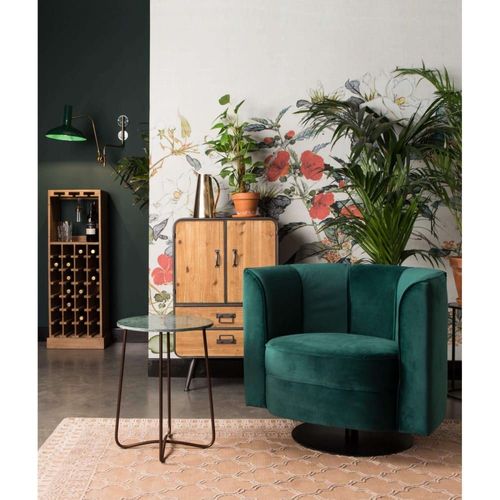 Fauteuil En Velours Vert Art Déco