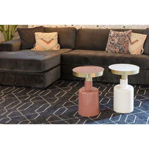 Table d'appoint émaillée rose Glam