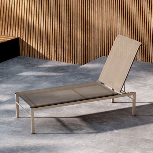 Chaise Longue Inclinable En Aluminium - Beige
