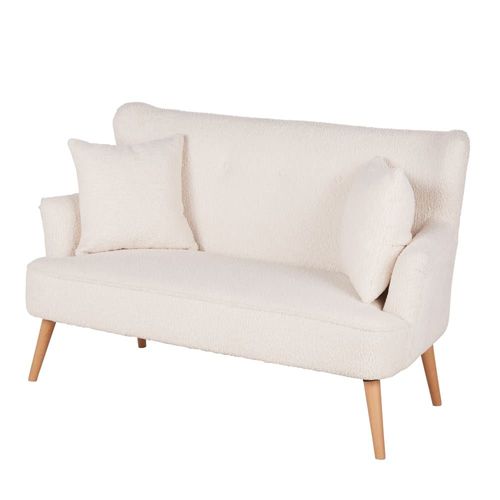 Canapé 2 Places Bouclettes Écrues