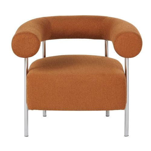 Fauteuil Caramel Et Acier Chromé