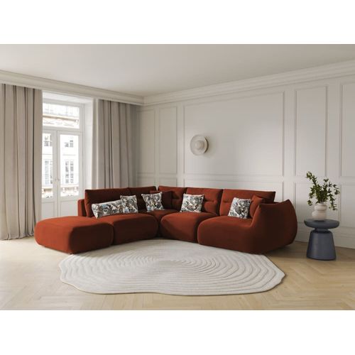 Canapé D'angle Gauche 7 Places En Velours Auburn