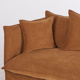 Canapé 2 Places En Tissu Chenille Coloris Bronze