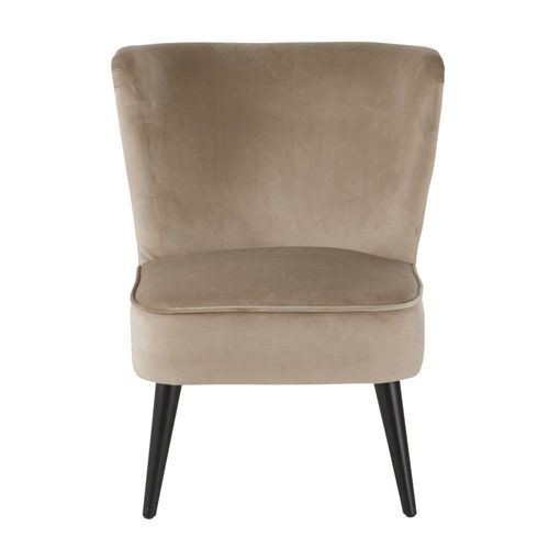 Fauteuil Vintage En Velours Beige