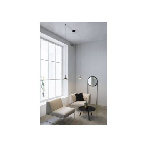 Suspension Led 2 Points Lumineux En Métal Noir D25cm