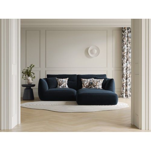 Canapé D'angle Modulaire 3 Places En Velours Bleu Roi