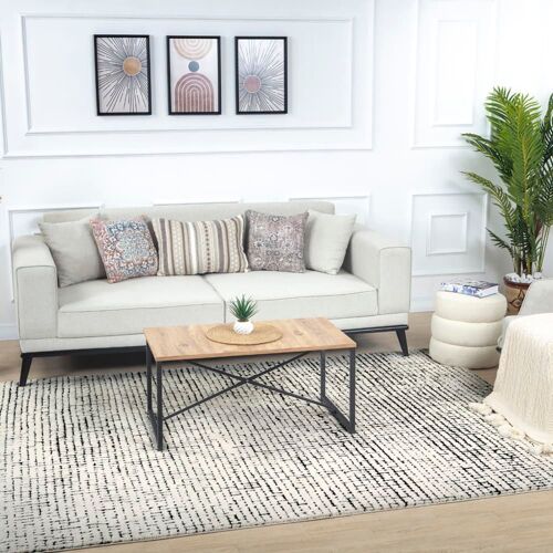 Tapis Scandinave Moderne Ivoire/Noir 160x213