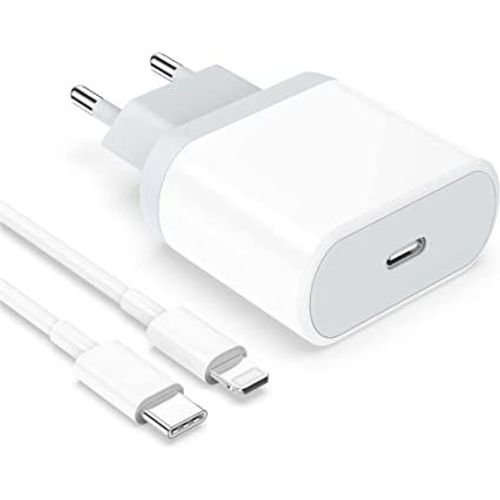 20w Usb C Rapide Chargeur Et 2m Cable Pour Iphone 14/14 Plus/14 Pro/14 Pro Max/13/12/11/Se/X/Xs/Xr, Airpods, Usbc Prise Secteur Mural Type C Alimentation Adaptateur