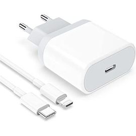 20w Usb C Rapide Chargeur Et 2m Cable Pour Iphone 14/14 Plus/14 Pro/14 Pro Max/13/12/11/Se/X/Xs/Xr, Airpods, Usbc Prise Secteur Mural Type C Alimentation Adaptateur