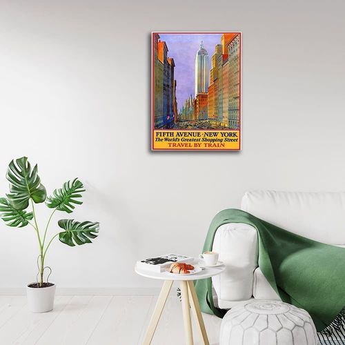 Tableau affiche touristique vintage Fifth Avenue New York 50x70cm