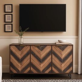 Meuble Tv Moderne En Bois Avec Motif Chevron