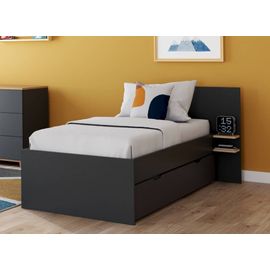 Lit Gigogne 90x190 Ardoise Et Chêne