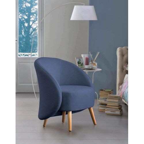 Fauteuil En Tissu Bleu 70x60h80 Cm