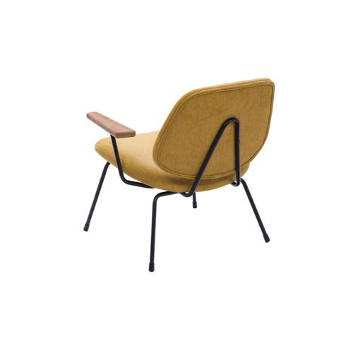 Fauteuil Rétro En Métal Et Tissu Moutarde