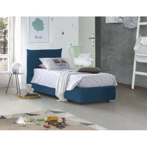 Lit Simple En Tissu Bleu 80x190 Cm