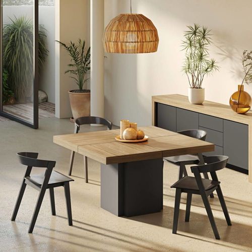 Table À Manger Noyer Et Noir L130