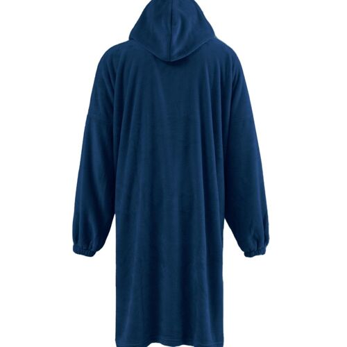 Poncho Polaire À Capuche Doux & Chaud Denim Taille Unique