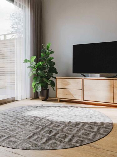 Tapis Gris Clair D 160 Rond