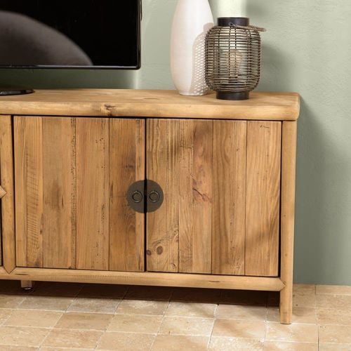 Meuble Tv 2 Tiroirs 4 Portes Bois Pin Recyclé L240