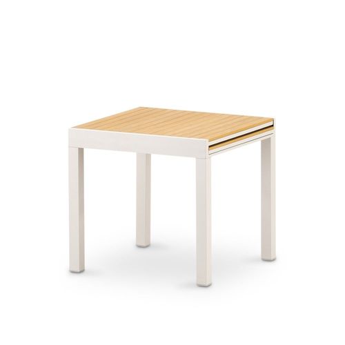 Table De Jardin À Rallonge Beige 80/160x80 Imitation Bois