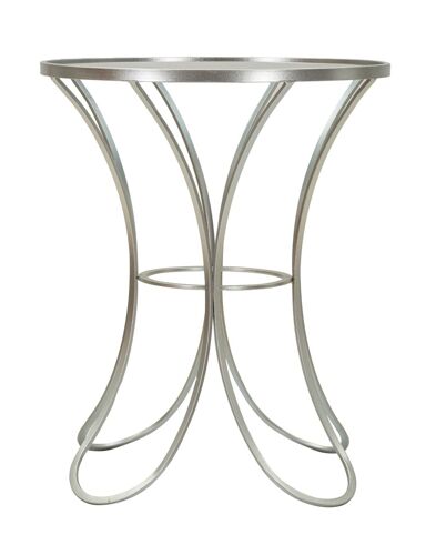 Petite table en métal argenté Ø 56x68 cm