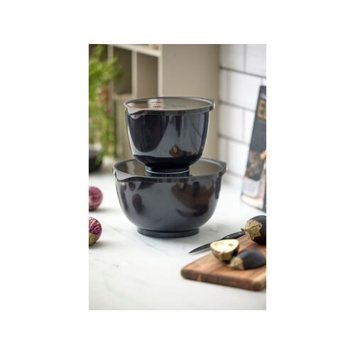 Set De Bols À Mixer Et Couvercles 4 Pièces Noir De Carbone