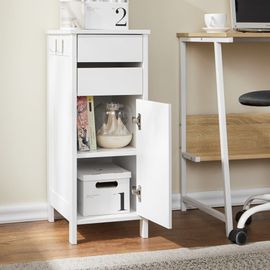 Caisson De Bureau Effet Bois Blanc Avec 1 Porte Et 2 Tiroirs