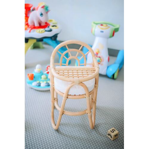 Chaise haute pour bébé en rotin naturel