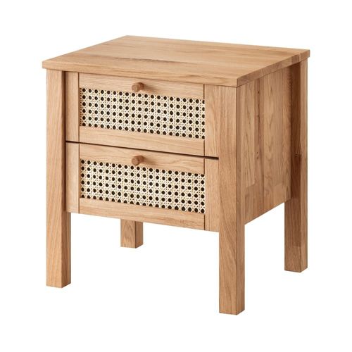 Table De Chevet En Chêne Massif Et En Cannage