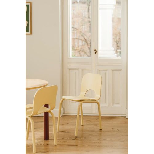 Chaise De Salle À Manger En Hêtre, Jaune