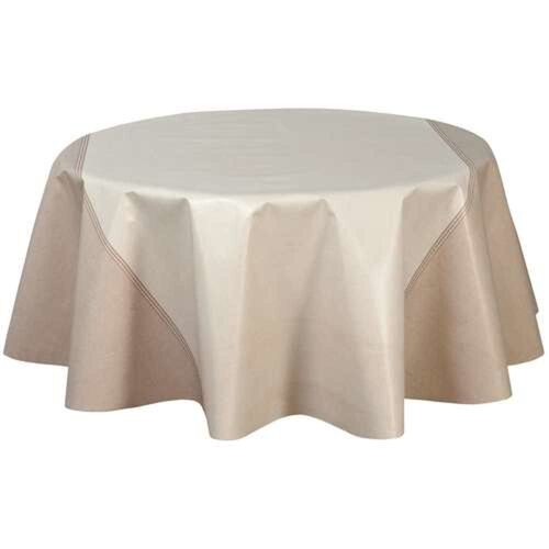 Nappe En Toile Cirée Ronde Écru D. 135 Cm