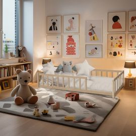 Lit Avec Sommier Et Matelas, Bois Clair, 90x190