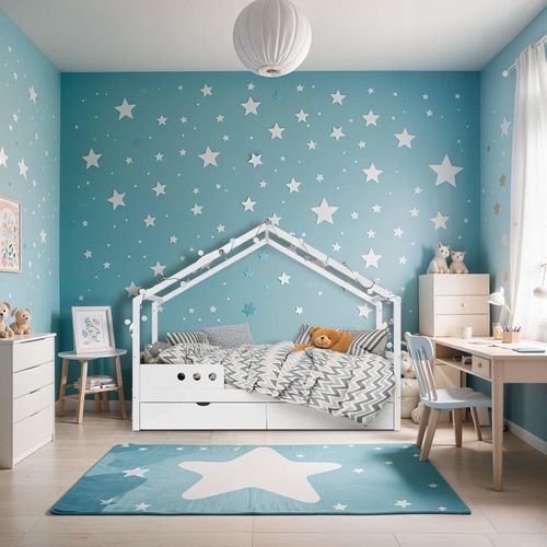 Lit Pour Enfants 160x80 Cm En Bois Blanc Avec 2 Tiroirs